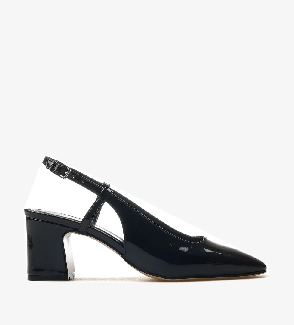 Kadın Kalın Topuklu Günlük Ayakkabı 25y Ykşk-8342 Z Siyah Rugan