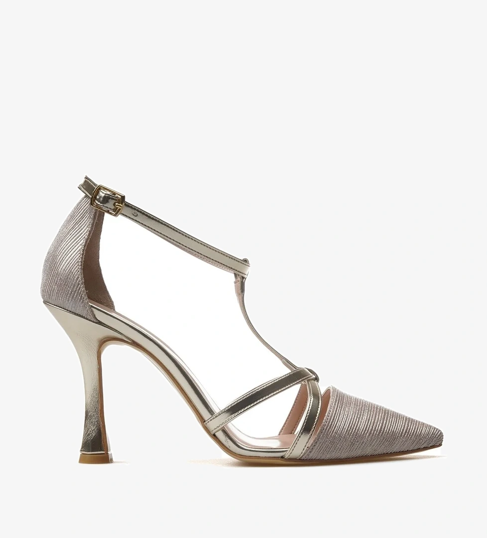 Kadın İnce Topuklu Ayakkabı 25y Ykşk-8334 Z Altın Simli