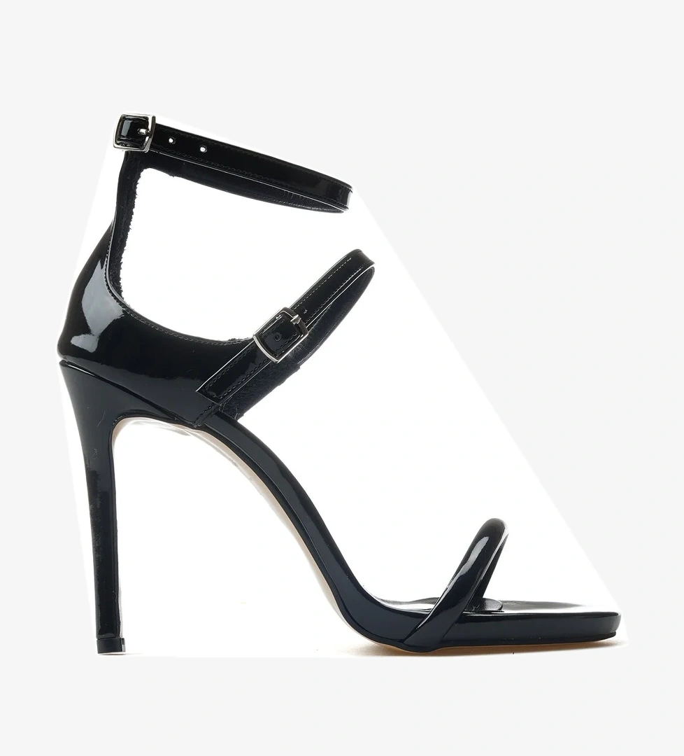 Kadın İnce Topuklu Ayakkabı 25y Ykş.8505 Z Siyah Rugan