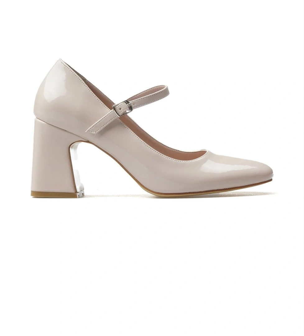 Yaşar Kaşlı Kadın Kalın Topuklu Ayakkabı 25y Ykş.8250 Z Ten Rugan model görseli