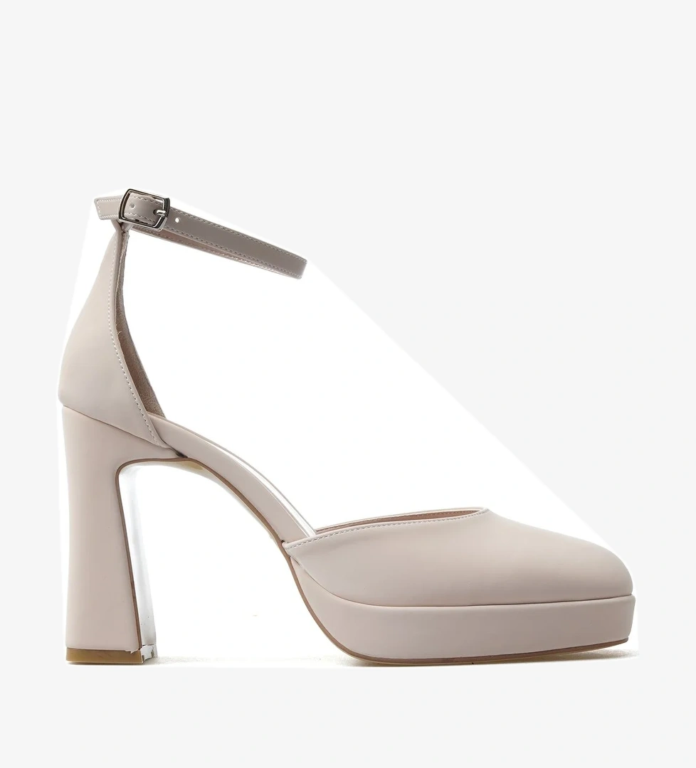 Kadın Platform Topuklu Ayakkabı 25y Ykş.8391 Z Bej