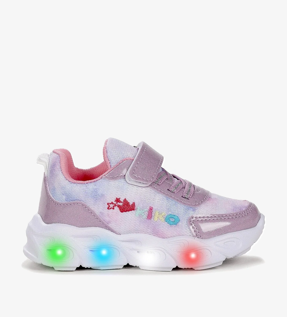 Teno Cırtlı Işıklı Kız Bebek Spor Ayakkabı Lila