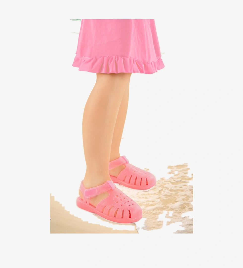 Fina Günlük Deniz Havuz Plaj Kız Çocuk Sandalet Ayakkabı Toz Pembe