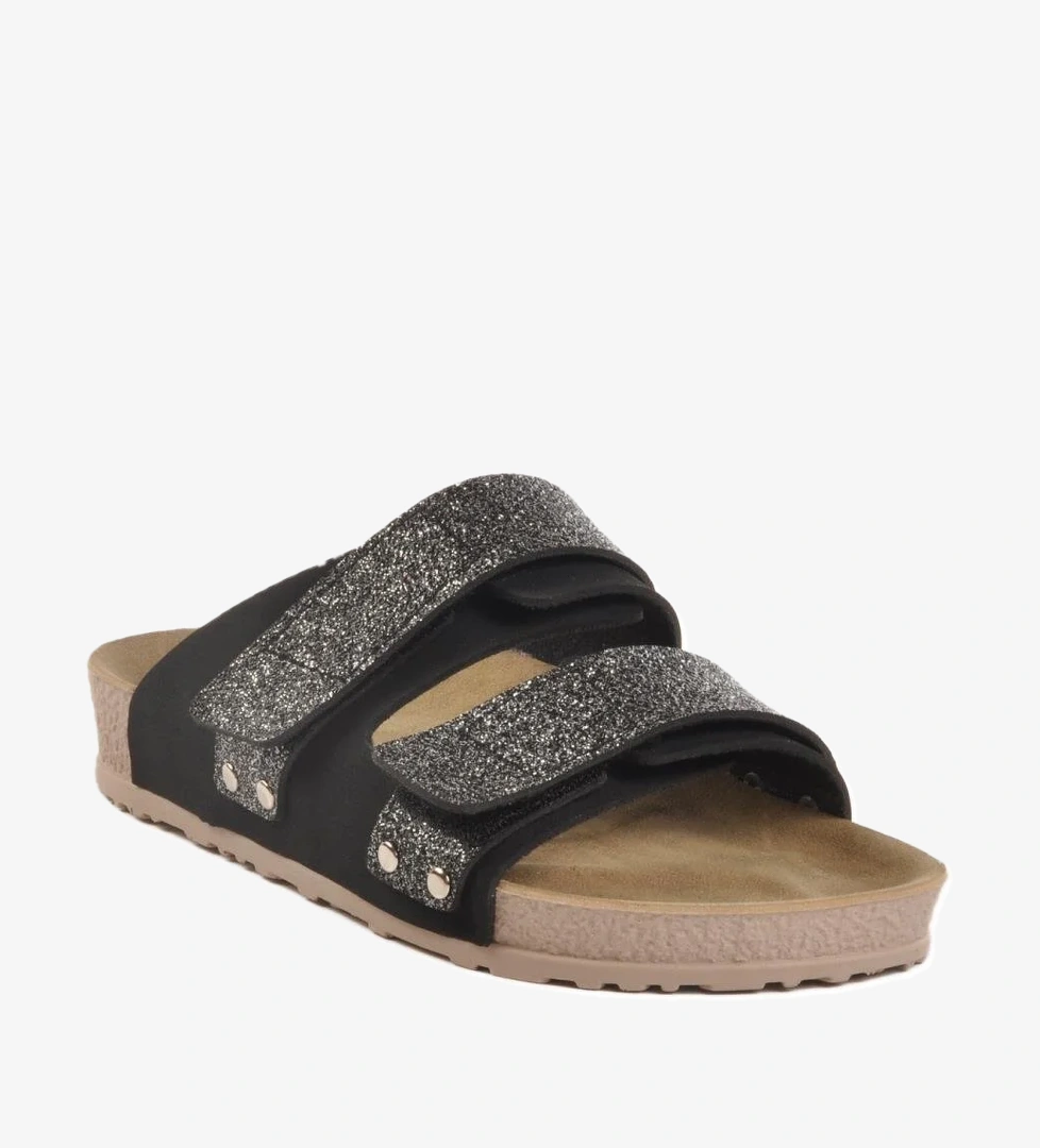 Ayakmod 20-009 Z Altın Siyah Simli Vizon Kadın Anatomik Terlik model görseli