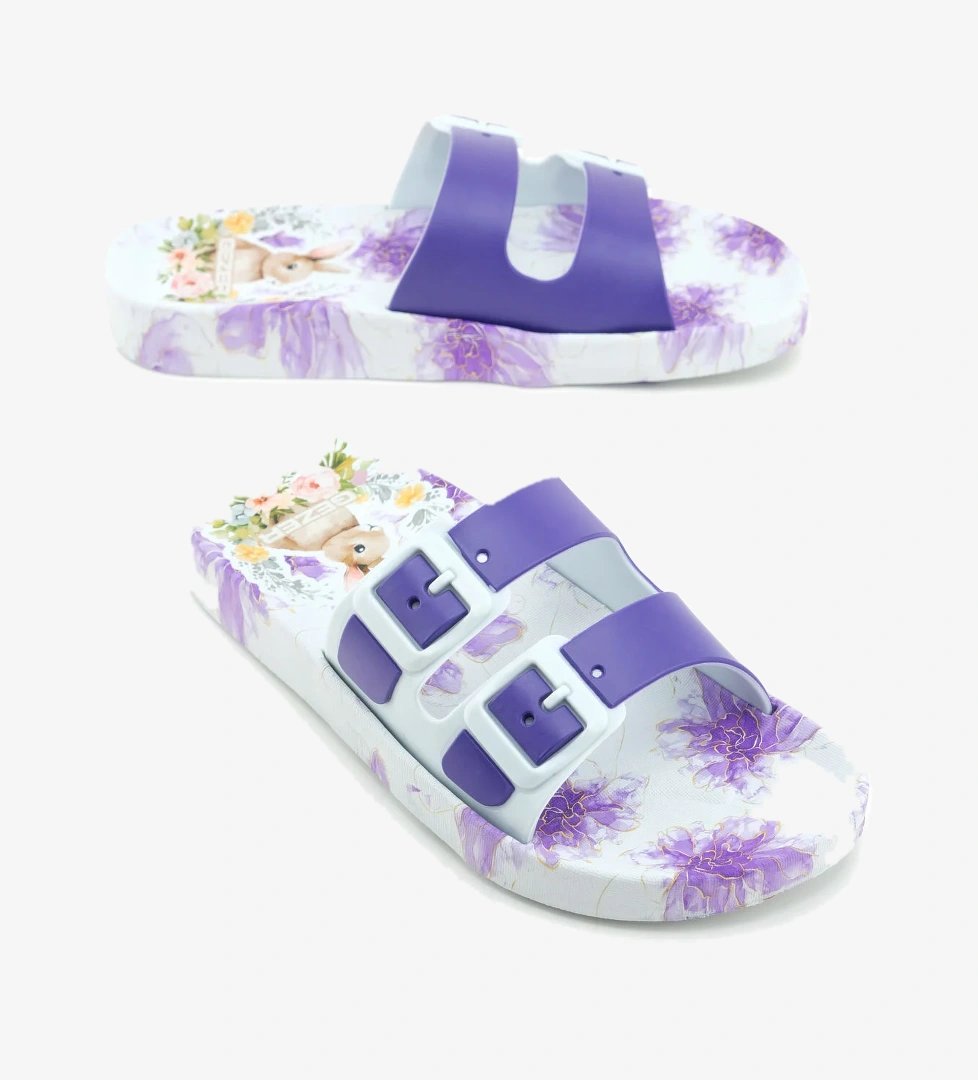Gezer Gezer Mor Kadın Yazlık Airblow Islak Zemine Uygun Rahat Taban Ev Banyo Havuz Plaj Günlük Terlik Sandalet & Terlik | Flo Mor - 1. görsel