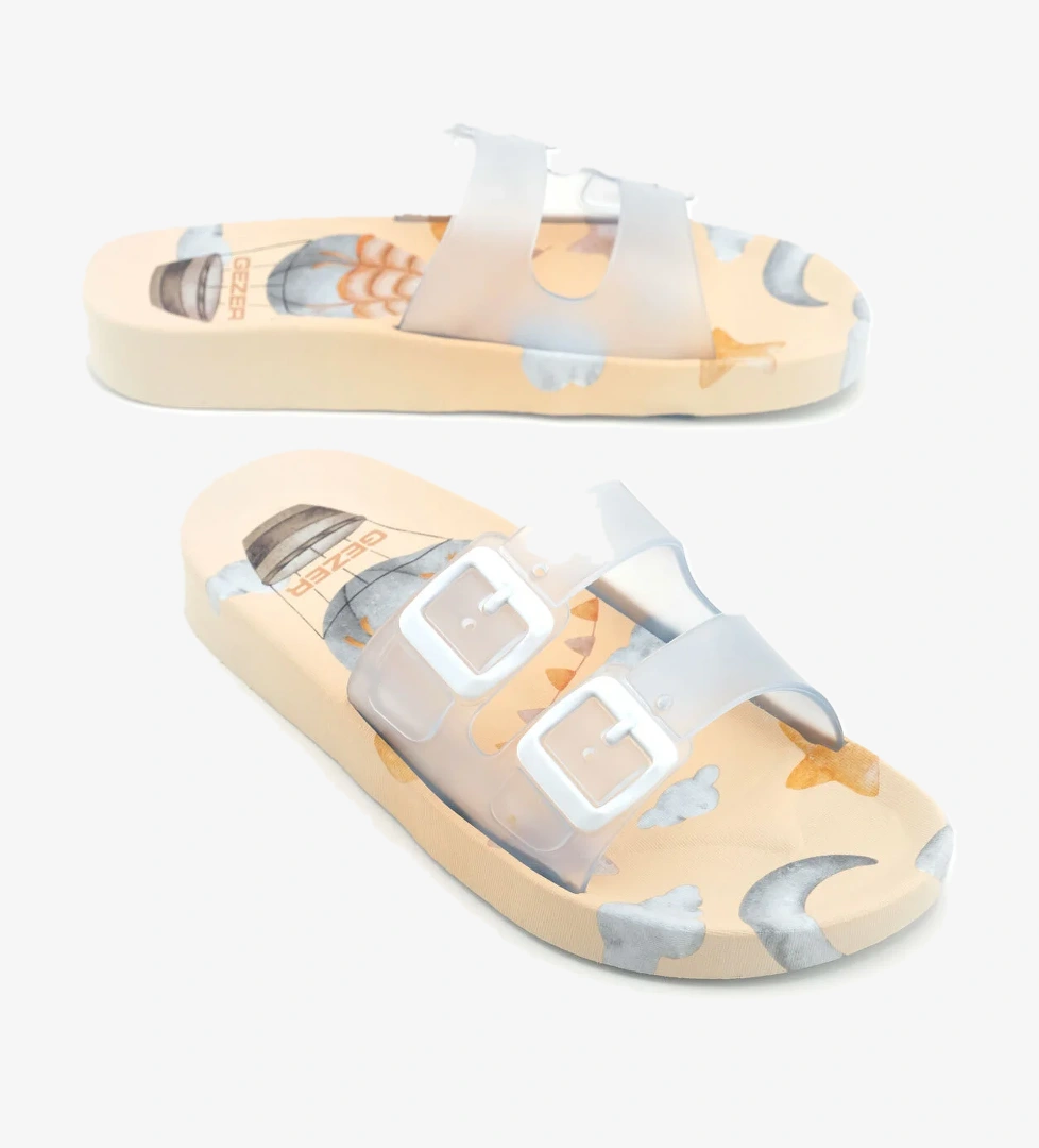 Gezer Gezer Beyaz Kadın Yazlık Airblow Islak Zemine Uygun Rahat Taban Ev Banyo Havuz Plaj Günlük Terlik Sandalet & Terlik | Flo Beyaz - 1. görsel