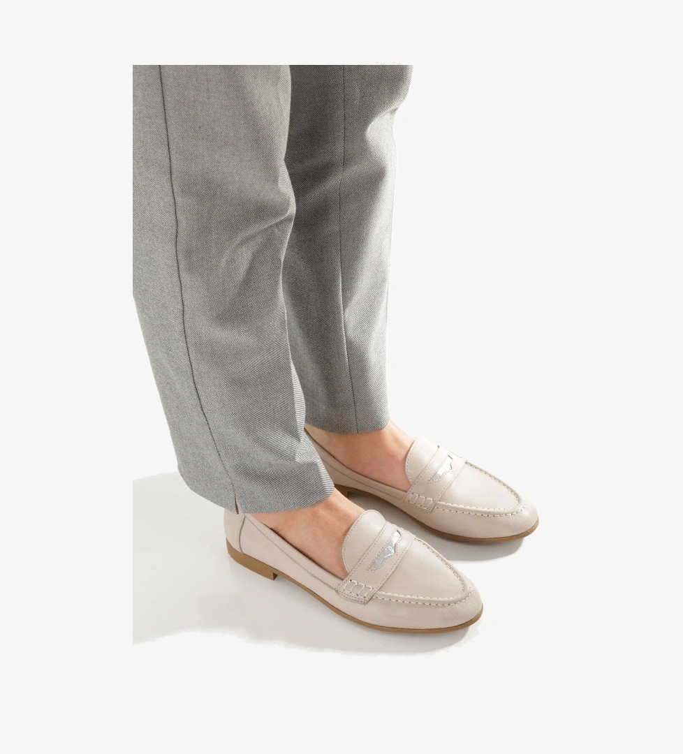 Sanra Ten Rengi Hakiki Deri Yumuşak Babet Maskulen Ayakkabı