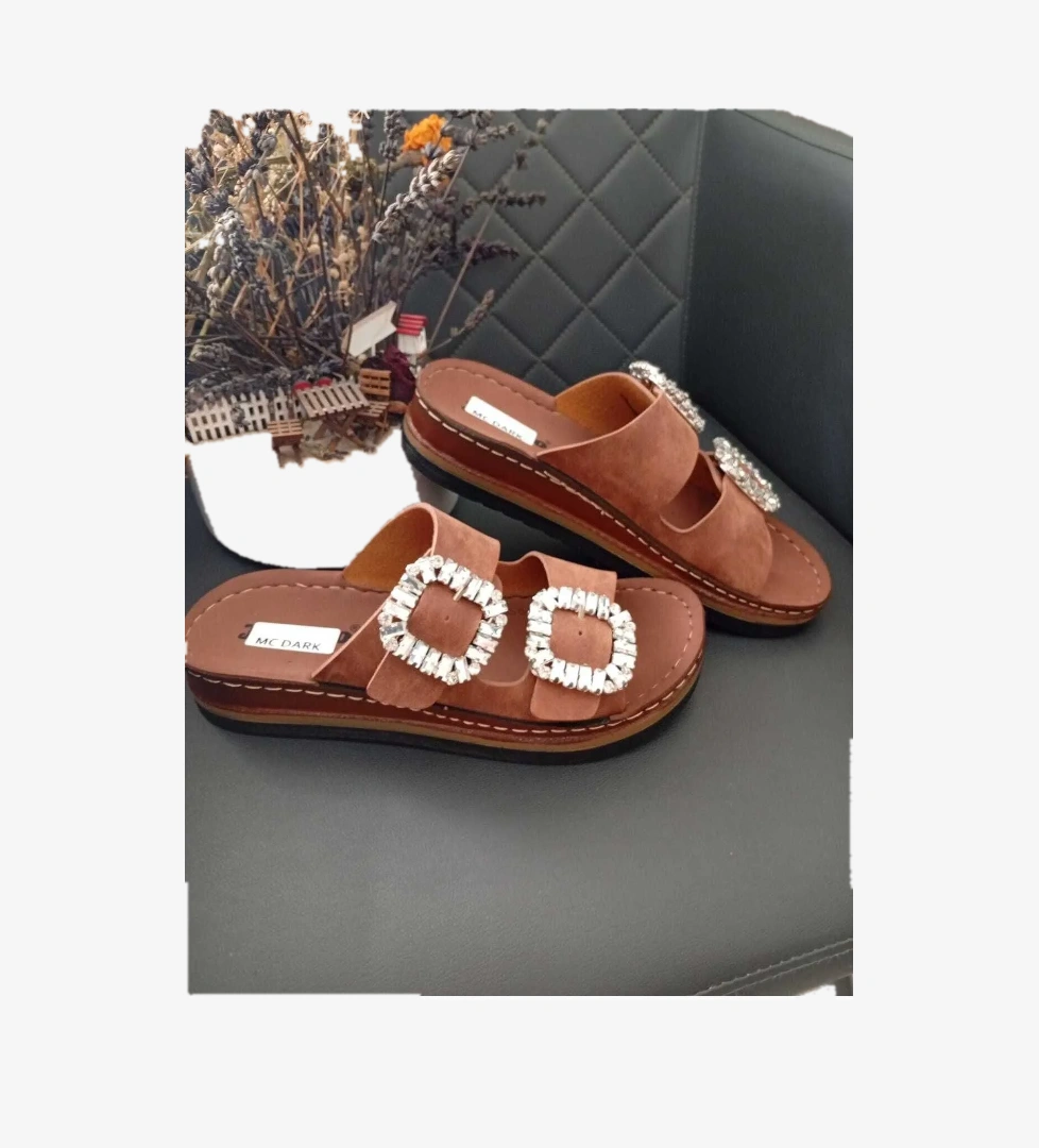 Mcdark 37145 DOLGU TOPUKLU OROTPEDİK DİKİŞLİ TABAN TAŞLI TERLİK