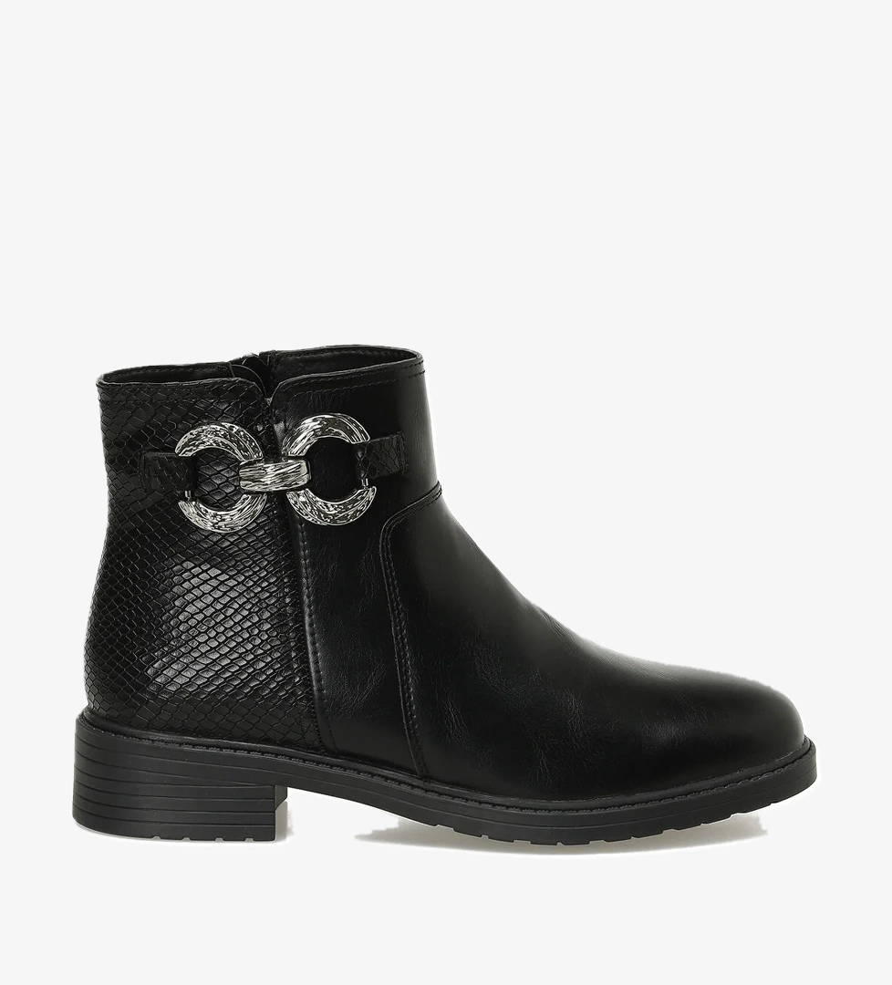 Polaris 324073.Z 5PR Siyah Kadın Düz Bot - Görsel 1