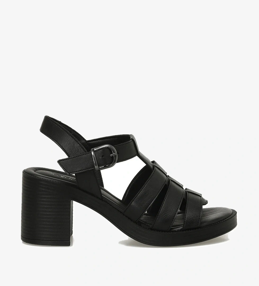 25S-228 5FX Siyah Kadın Topuklu Sandalet - Görsel 1