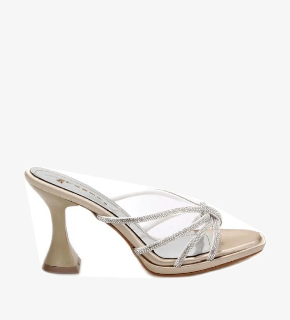 Tamer 03152 8,5 Topuklu Kadın Abiye Taşlı Terlik