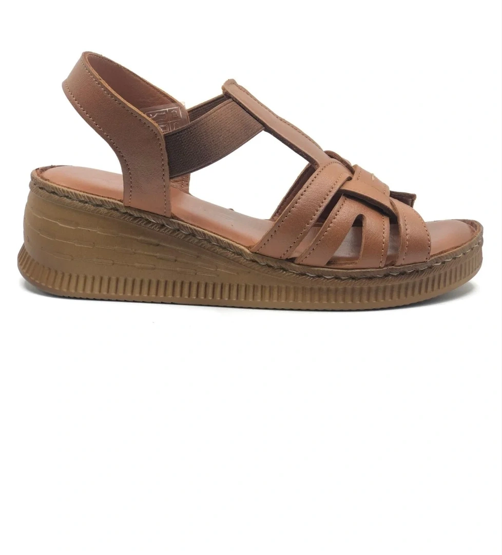 Tog Hakiki Deri Comfort Ortopedik Kadın Sandalet