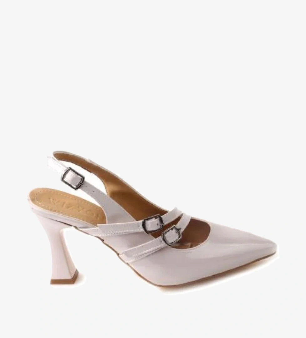 Wzy 02817 8,5 Cm Topuklu Kadın Arkası Açık Stiletto Ayakkabı