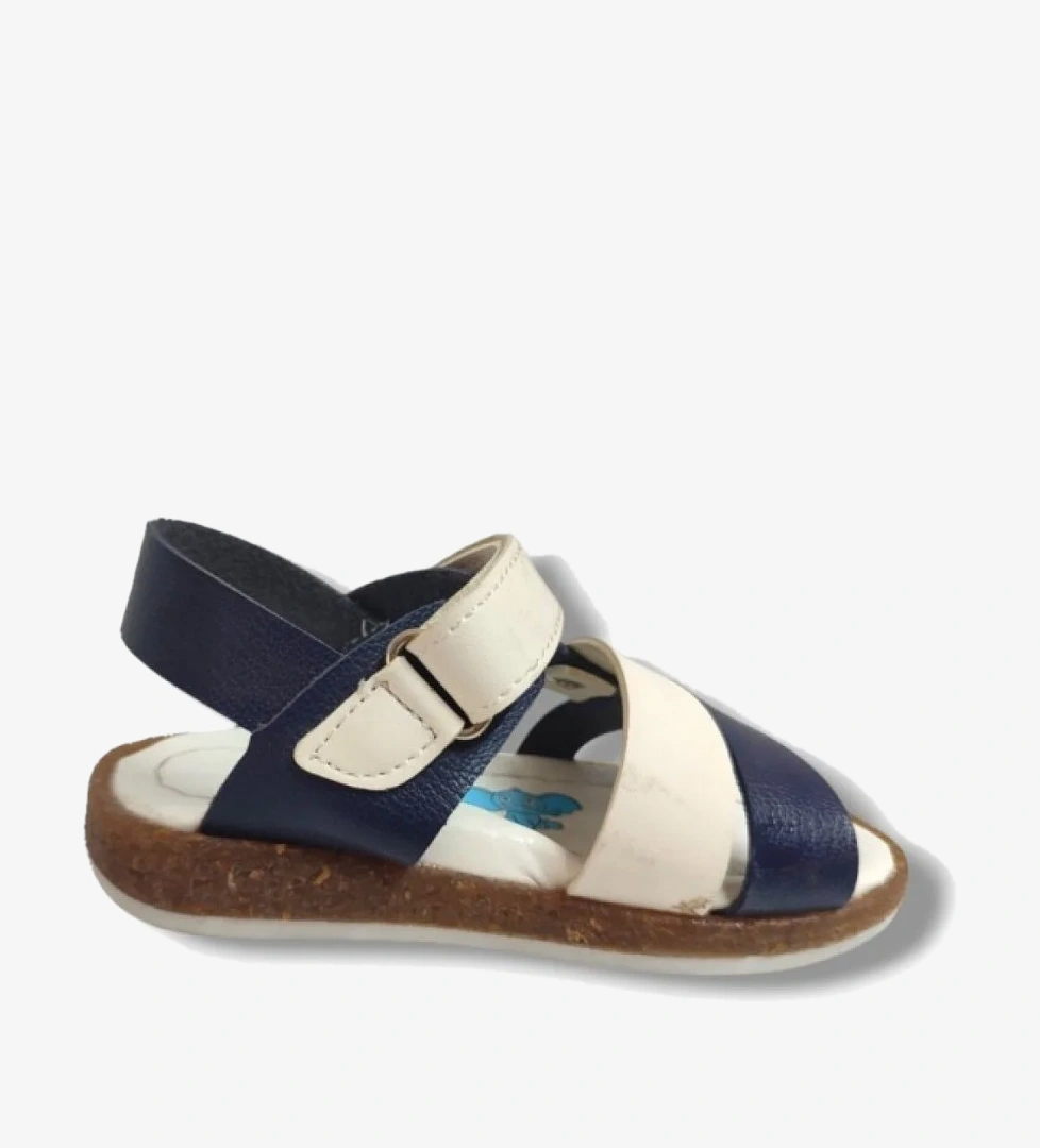 Şirinbebe 1656-20 Anatomik Cırt Bant Erkek Çocuk Sandalet Lacivert Beyaz 21-25 - Görsel 1