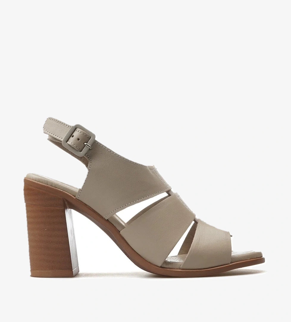 Kadın Kalın Topuklu Günlük Sandalet 25y 24381400y Z Bej - Görsel 1