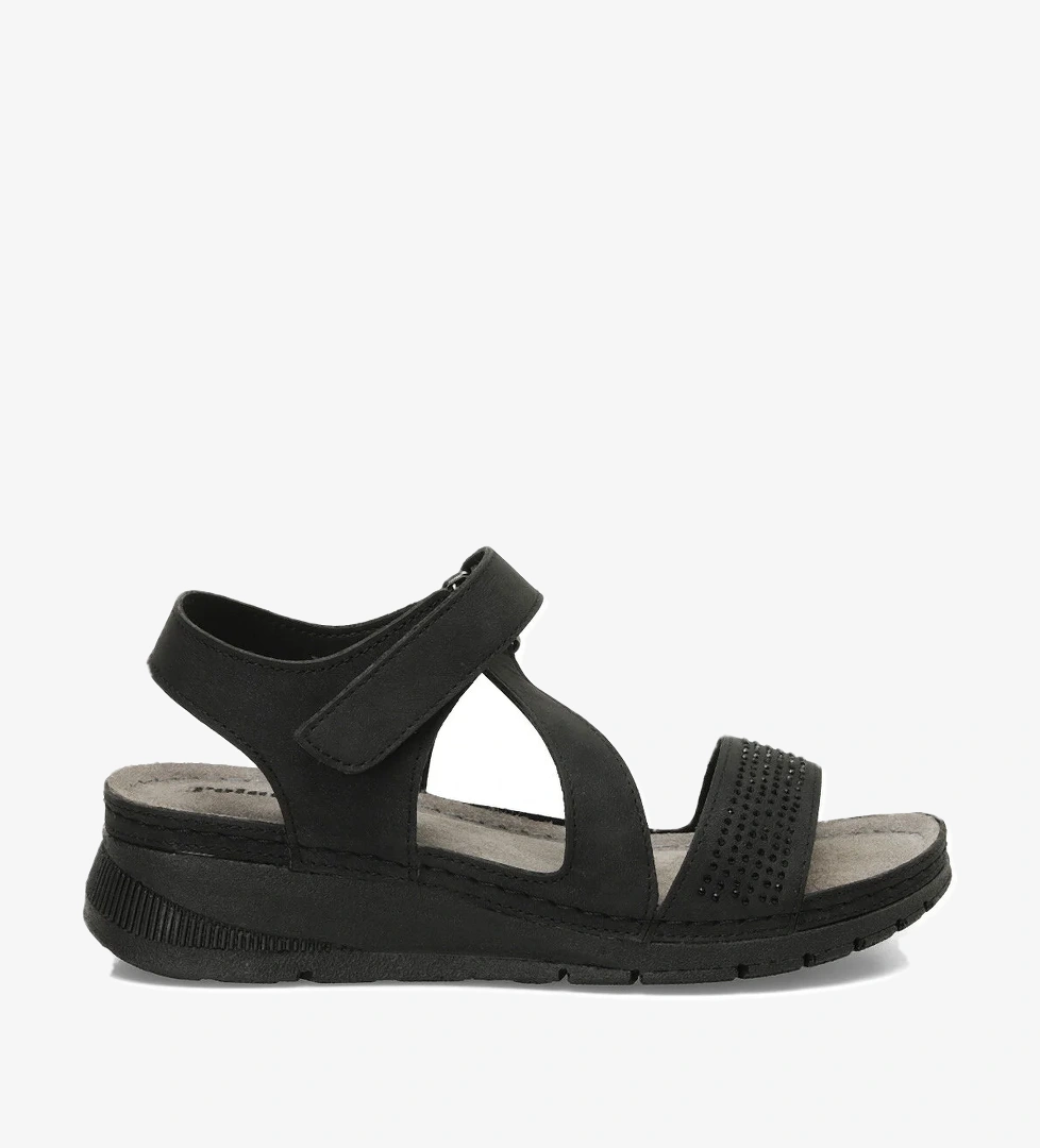 167004.Z5FX Siyah Kadın Düz Sandalet - Görsel 1