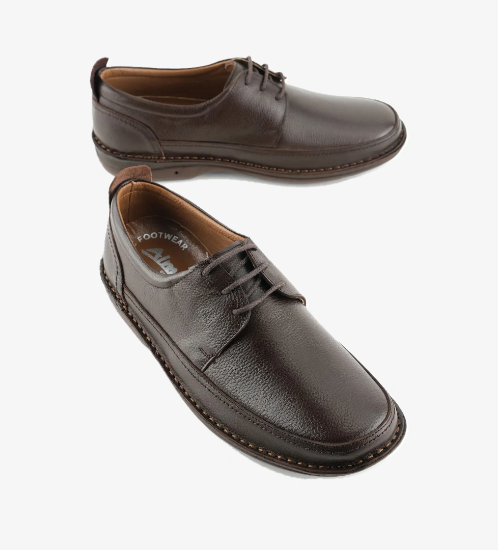 Erkek Yazlık İç Dış Hakiki Deri Ortopedik Rahat Klimalı Taban Bağcıklı Ayarlanabilir Günlük Klasik Ayakkabı - Görsel 1