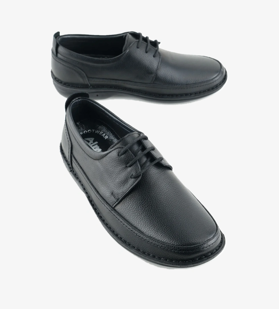 Erkek Yazlık İç Dış Hakiki Deri Ortopedik Rahat Klimalı Taban Bağcıklı Ayarlanabilir Günlük Klasik Ayakkabı - Görsel 1