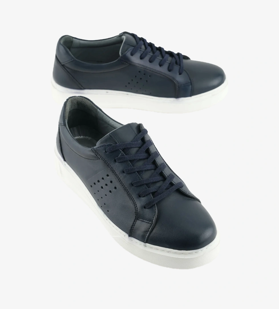 Erkek İç Dış Hakiki Deri Ortopedik Rahat Taban Bağcıklı Ayarlanabilir Günlük Spor Ayakkabı - Görsel 1