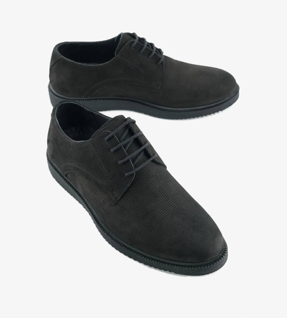 Erkek İç Dış Hakiki Deri Ortopedik Rahat Taban Bağcıklı Ayarlanabilir Günlük Klasik Ayakkabı - Görsel 1