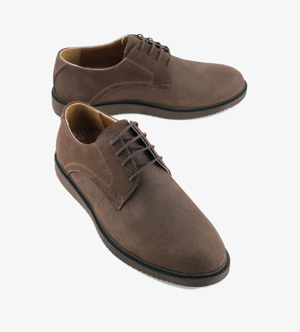 Erkek İç Dış Hakiki Deri Ortopedik Rahat Taban Bağcıklı Ayarlanabilir Günlük Klasik Ayakkabı - Görsel 1