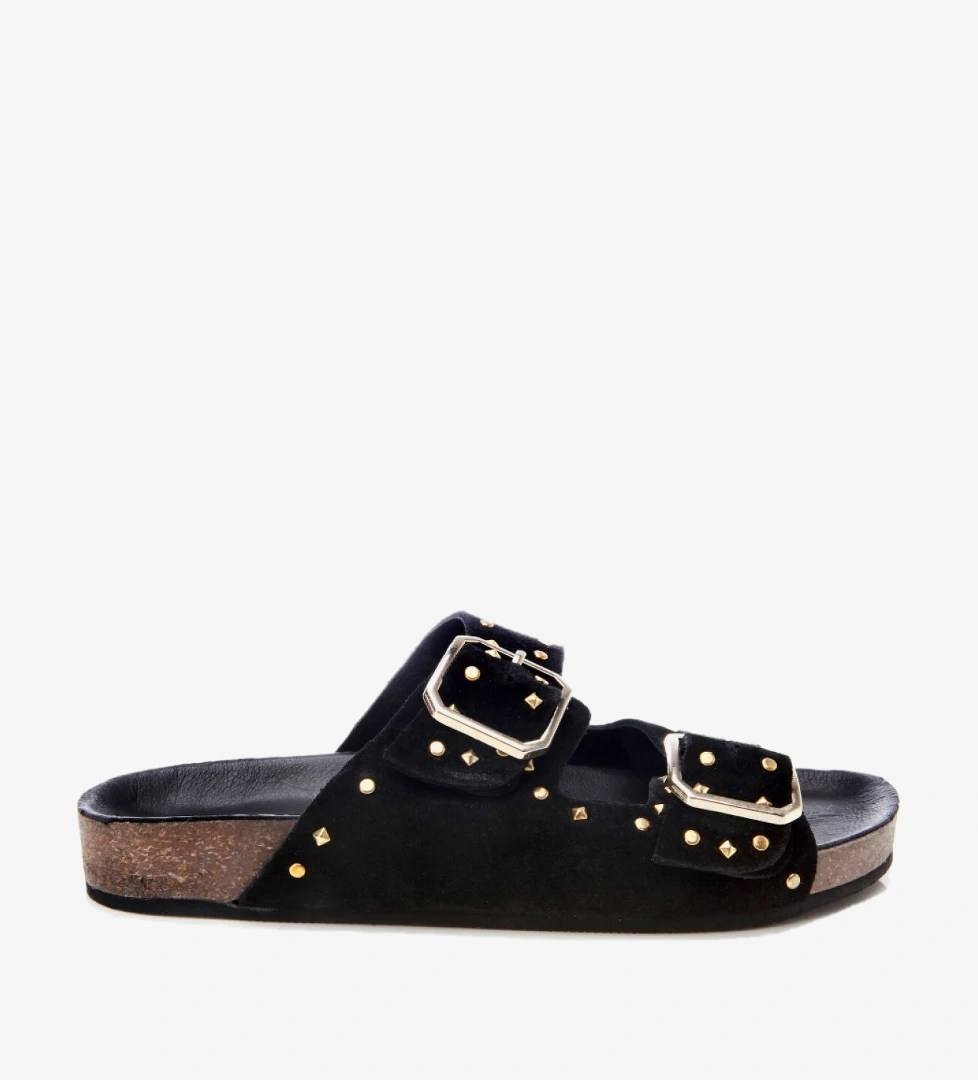 Hotiç Pembe Hotiç Hotiç Süet Kadın Deri Taşlı Terlik