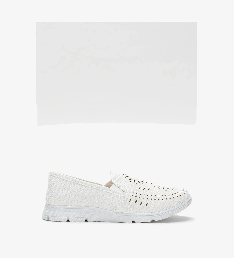 Kadın Lazer Desenli Günlük Kadın Spor Ayakkabı BEYAZ