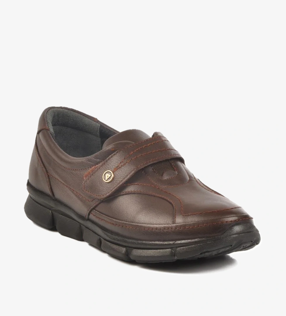 604 Z Kahve Hakiki Deri Ortopedik Kadın Günlük Ayakkabı