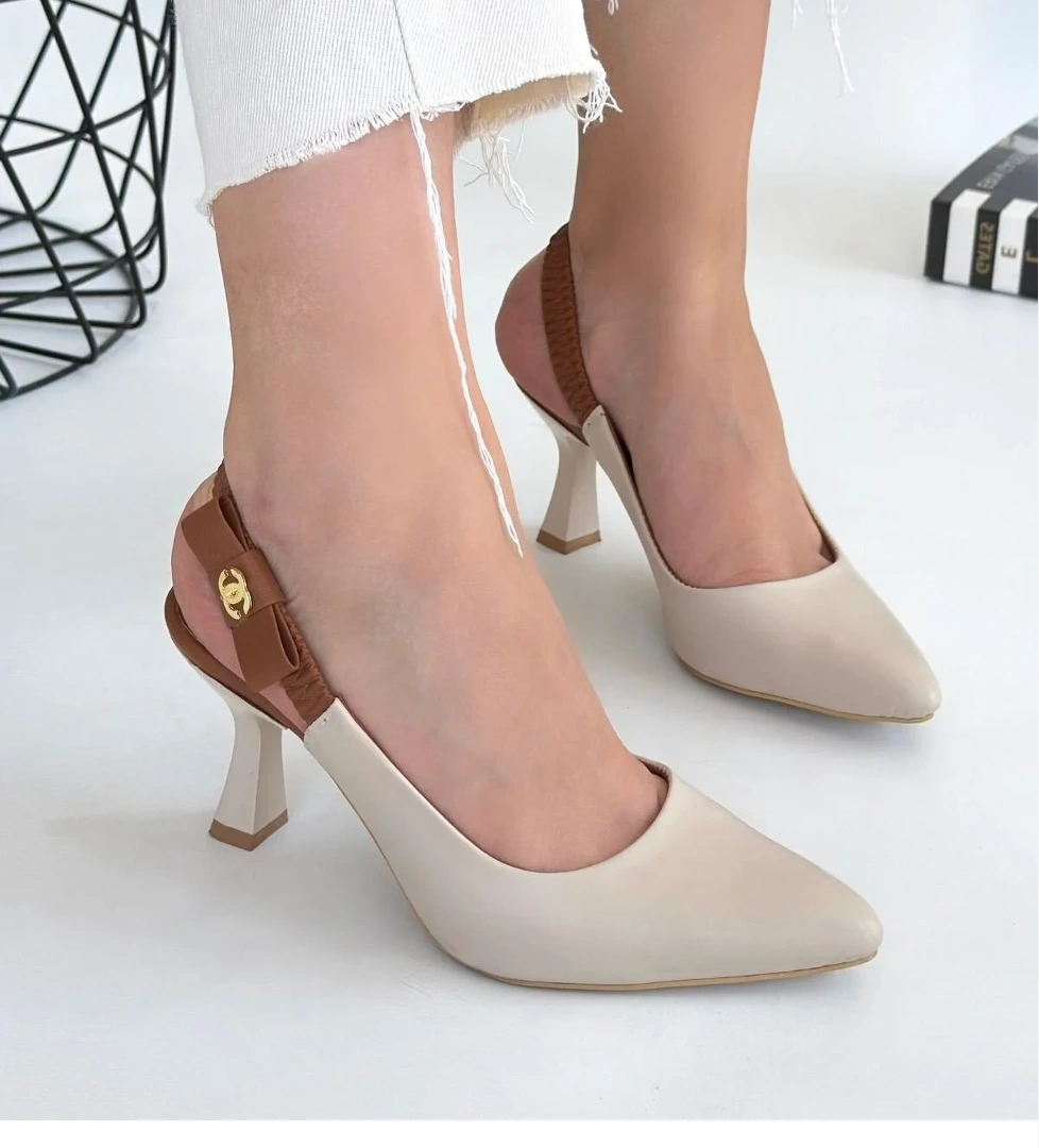 Bej Kadın Topuklu Ayakkabı