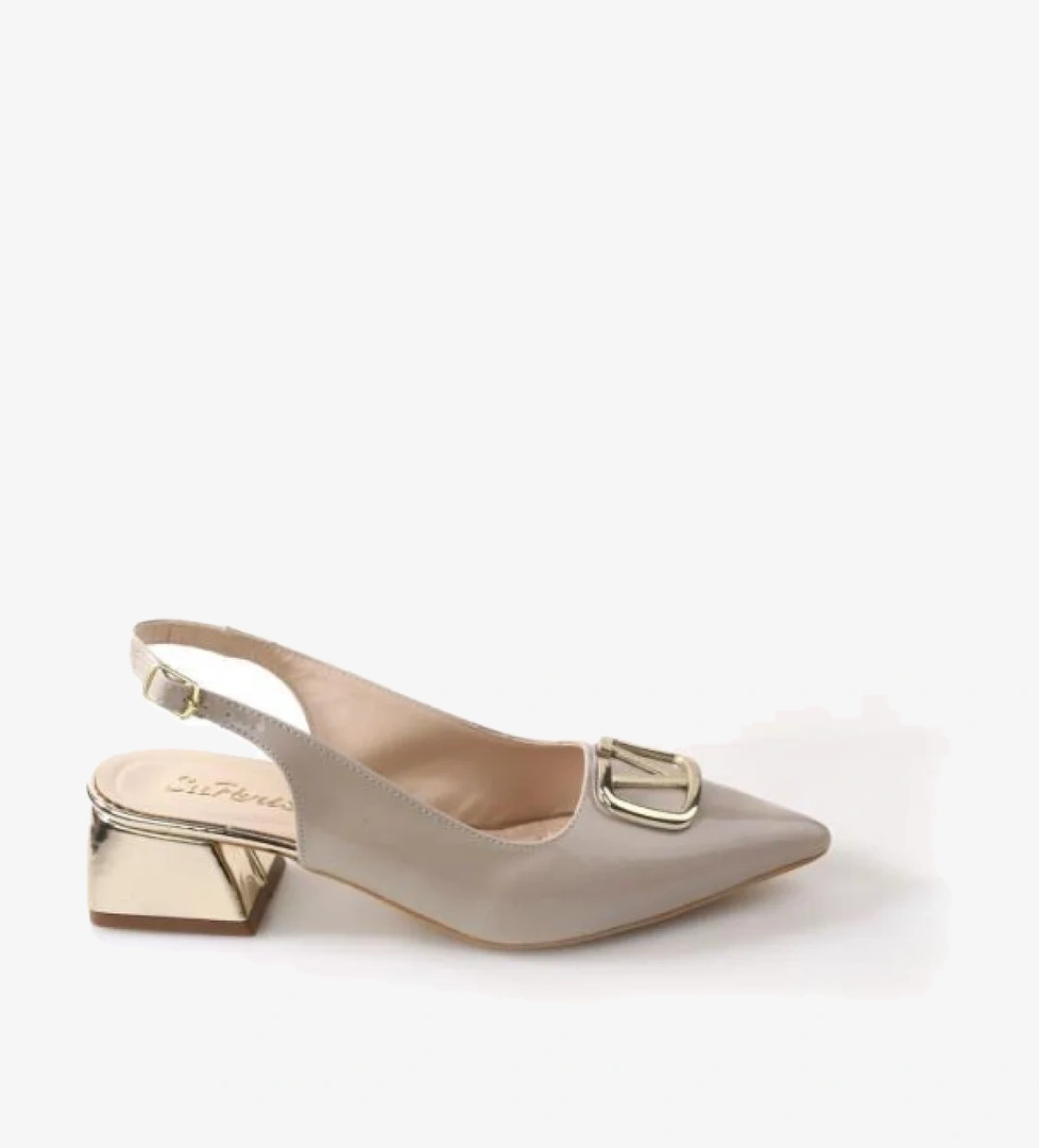 Sprs 02828 4 Cm Topuklu Kadın Arkası Açık Stiletto Ayakkabı - Görsel 1