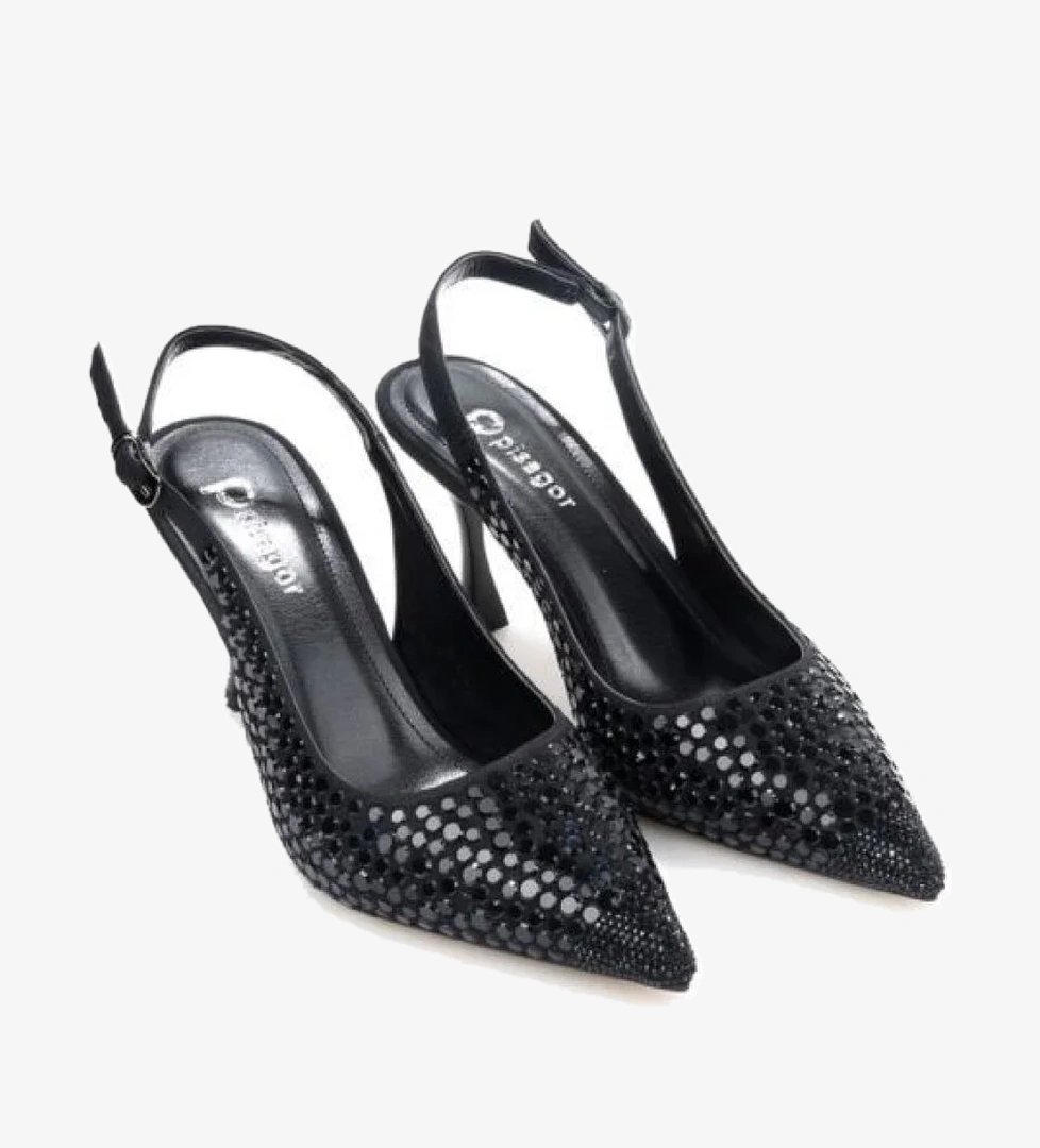 Pisagor Ps-32150 Kadın 7 Cm Arkası Açık Abiye Stiletto Ayakkabı