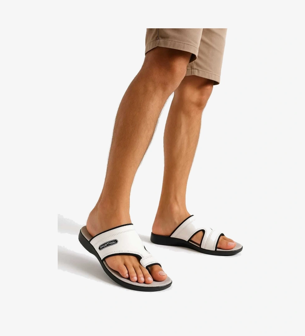 Tomiross Tomıross Garantili Erkek Beyaz Günlük Ortopedik Taban Parmak Arası Terlik NITMAX-1019 model görseli