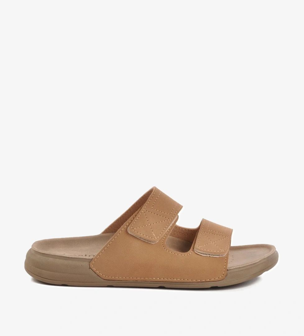 A Spor Aspor Siyah Camel Cırtlı Erkek Düz Terlik model görseli