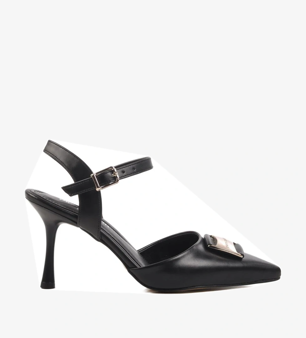 PC-54717 Z Siyah Kadın Abiye Ayakkabı