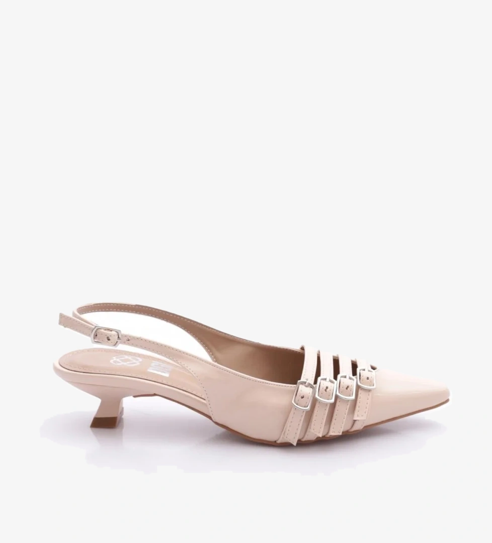 Dgn 6351 Kadin Kisa Topuklu Arkadan Bağlamali Topuklu Ayakkabi model görseli