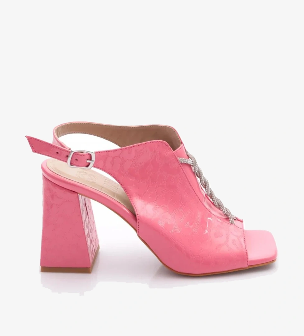 08 Kadin Silver Taşli Burgulu Topuklu Ayakkabi - Görsel 1