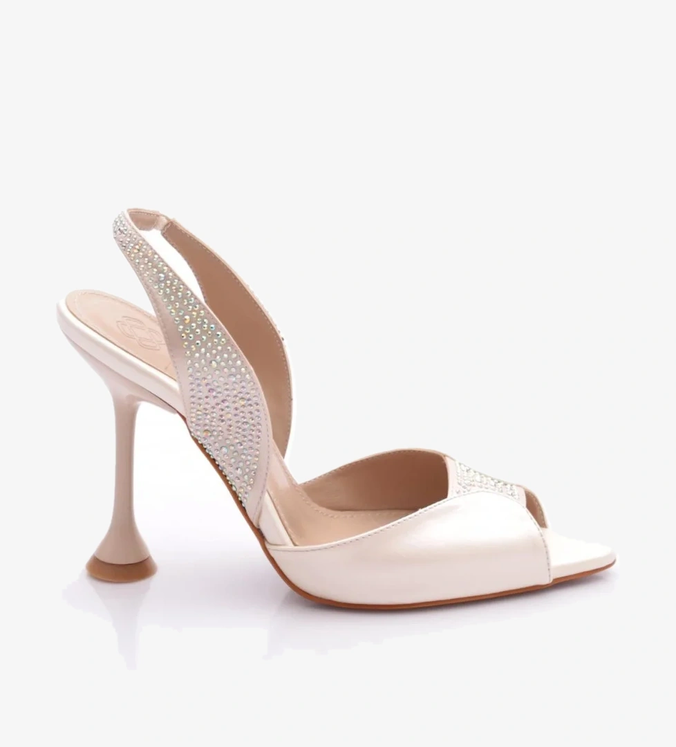 02 Kadin Silver Taşli Kadeh Topuklu Ayakkabi