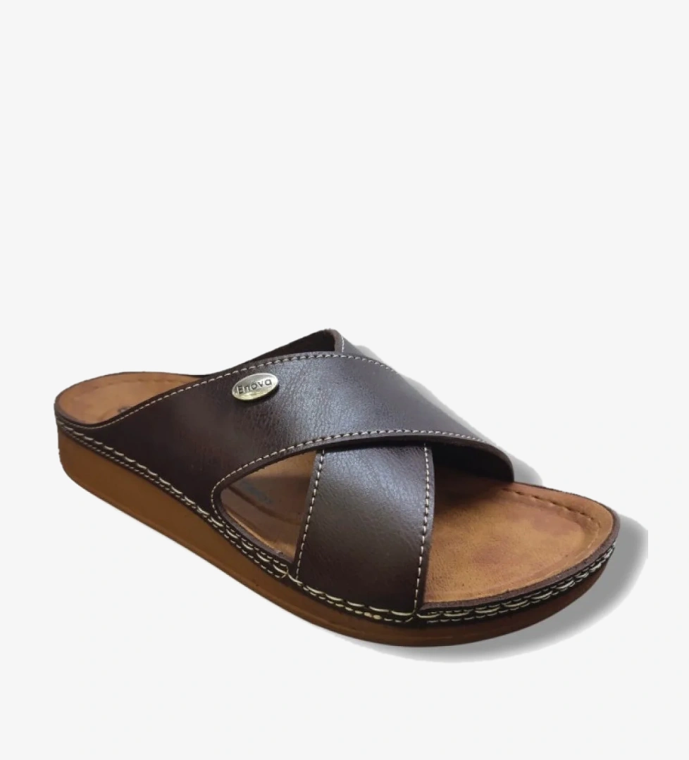 Enova M224-0102-25 Deri Anatomik Çapraz Bant Erkek Terlik model görseli