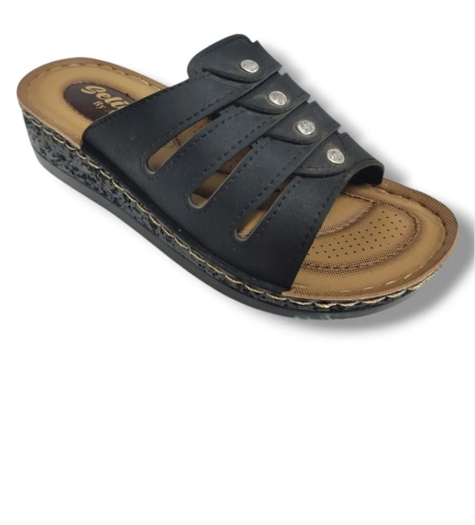 Seli̇n Selin 323-25 Deri Anatomik Dolgu Topuklu Kadın Terlik model görseli