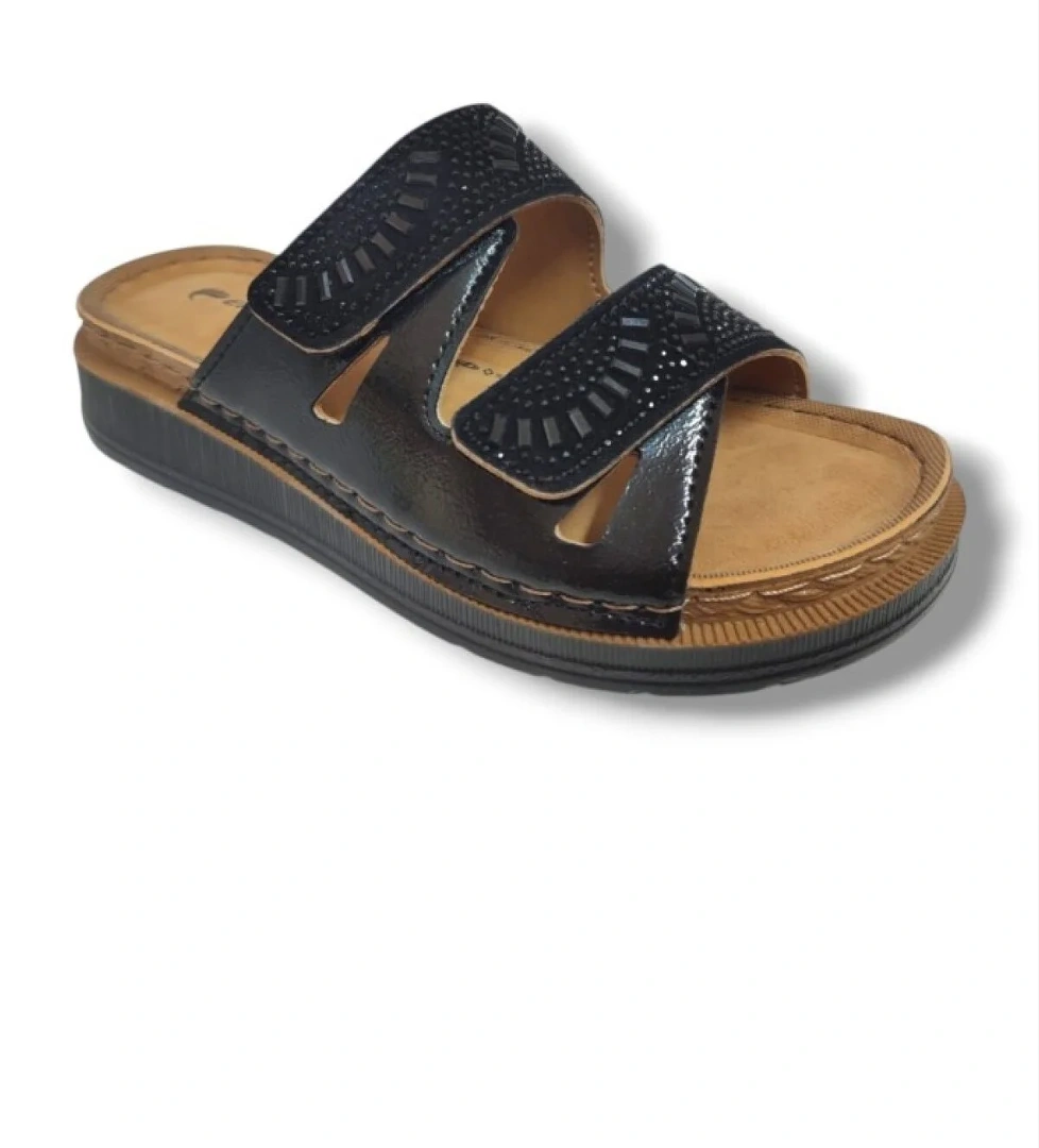 Enova M3-25 Anatomik Taşlı Çift Bant Cırtlı Kadın Terlik model görseli