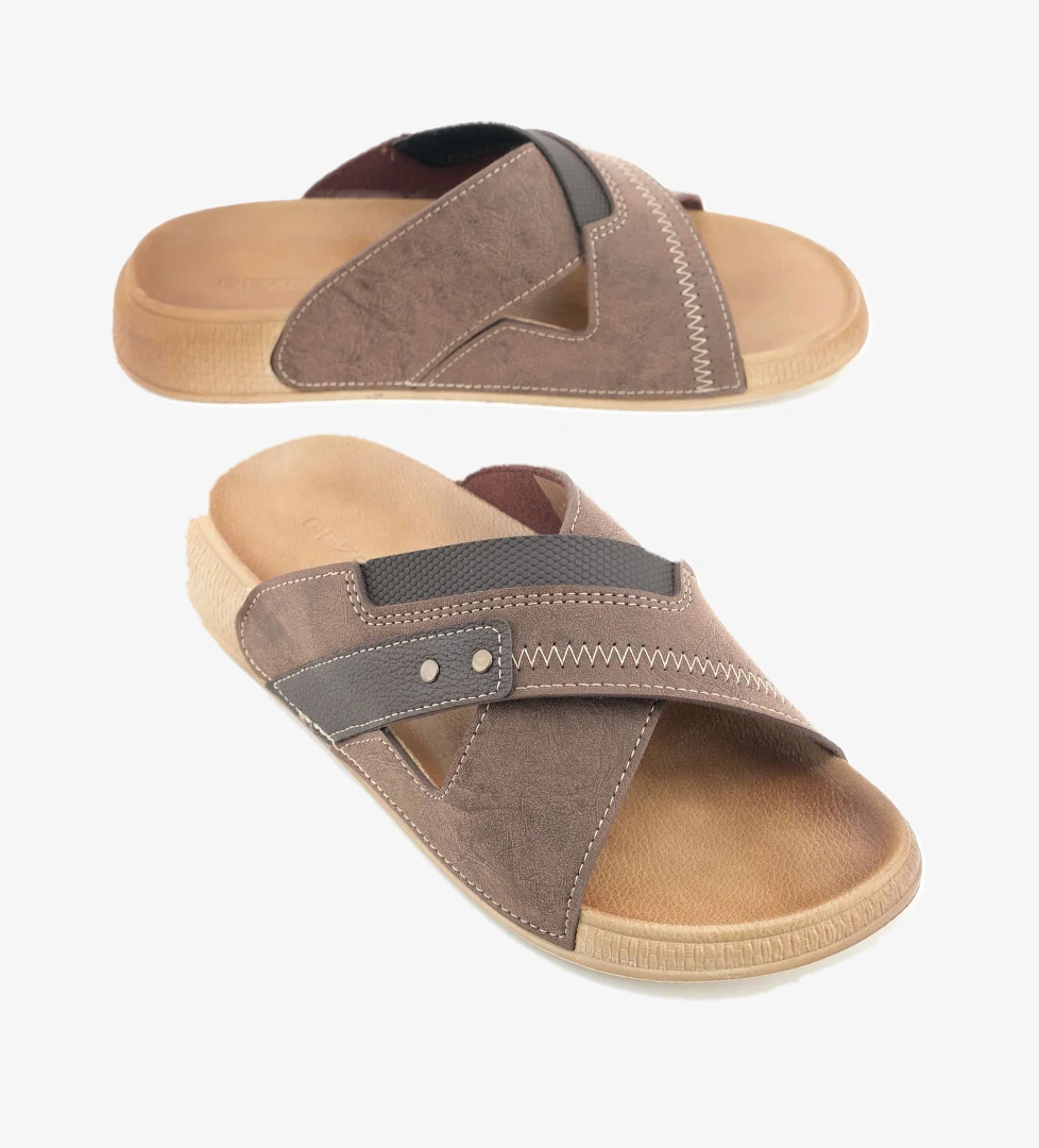 Erkek Yazlık Suni Deri Rahat Taban Günlük Terlik - Görsel 1