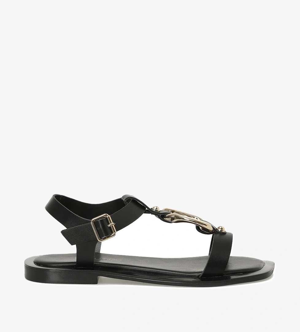 Butigo 25S-169 5FX Siyah Kadın Düz Sandalet - Görsel 1