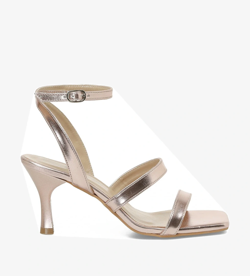 25S-218 5FX Rose Gold Kadın Topuklu Sandalet - Görsel 1