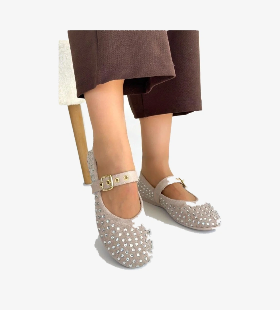 Dvmd 03140 Ortopedik Kadın Günlük Taşlı Babet