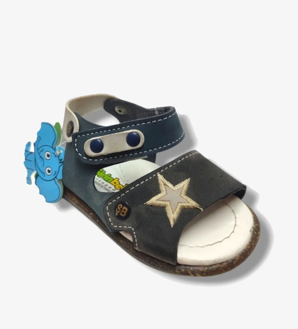 Şirinbebe 1734-20 Anatomik Yıldız Desen Cirtli Erkek Çocuk Sandalet Lacivert Füme 18-20 - Görsel 1