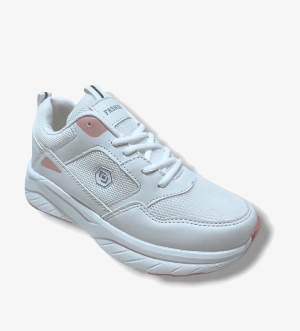 Queen Step 2110-25 Deri Anorak Anatomik Kadın Sneaker Beyaz Pembe model görseli