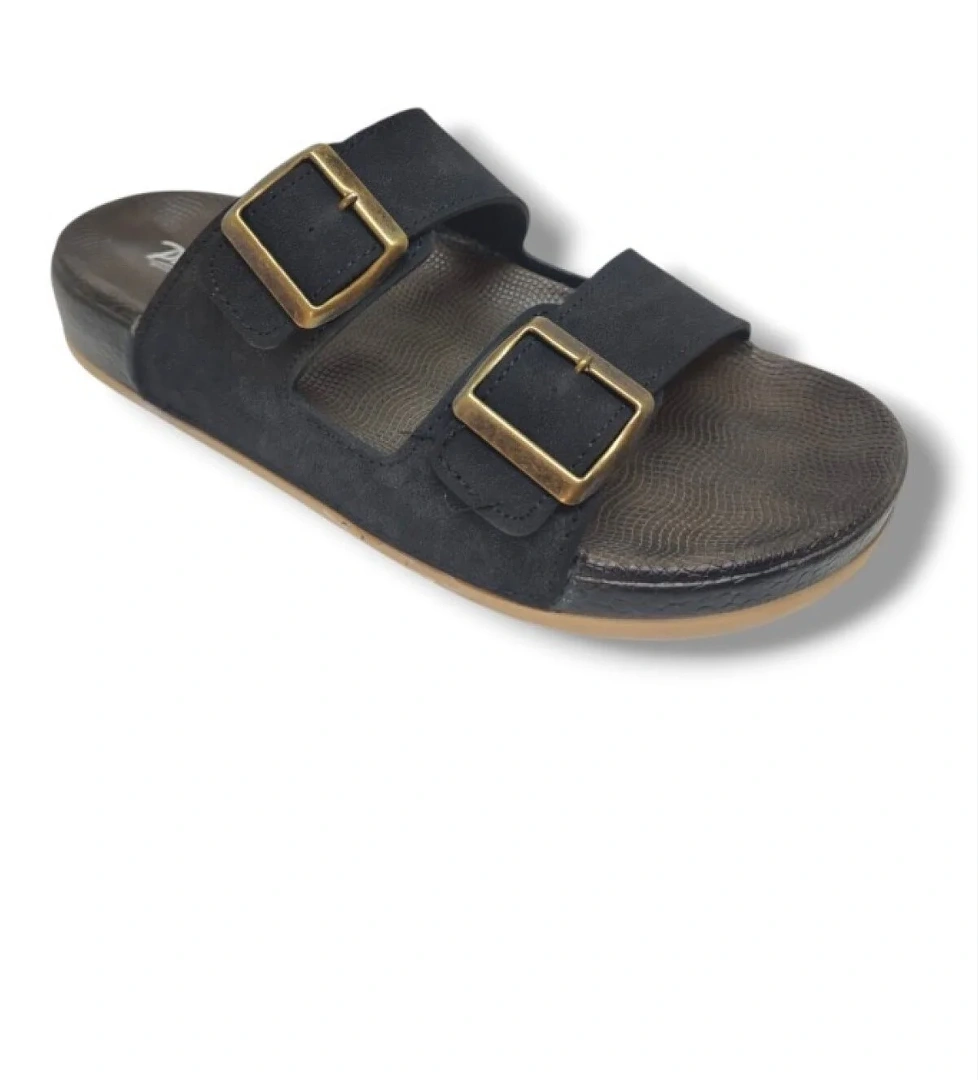 Parmi 25901-25 Deri Çift Bant Anatomik Erkek Terlik