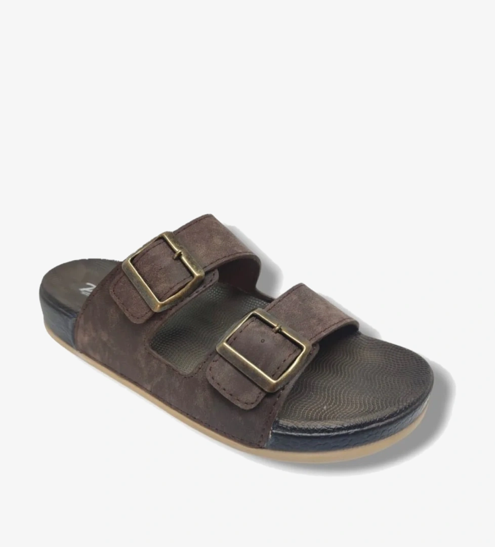 Parmi 25901-25 Deri Çift Bant Anatomik Erkek Terlik