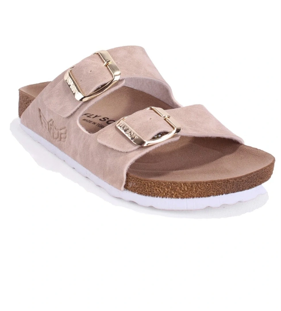 S901002 Bej Günlük Ortopedik Kız Çocuk Spor Terlik - Görsel 1