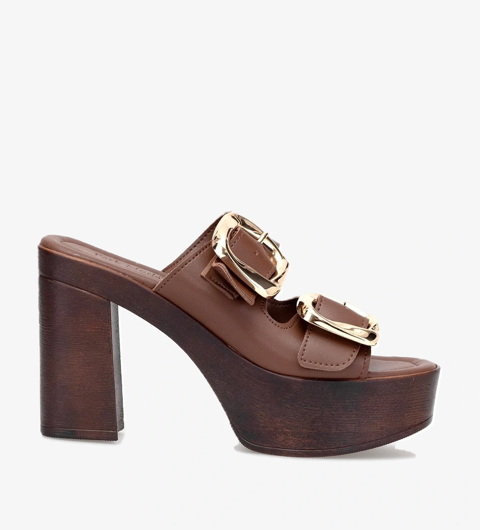 Miss Park Moda Pm183 K766 Kadın Topuklu Terlik Siyah Kahverengi model görseli